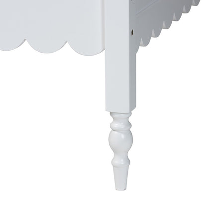 Roni Modern White Wood Twin Daybed with Scalloped Edges