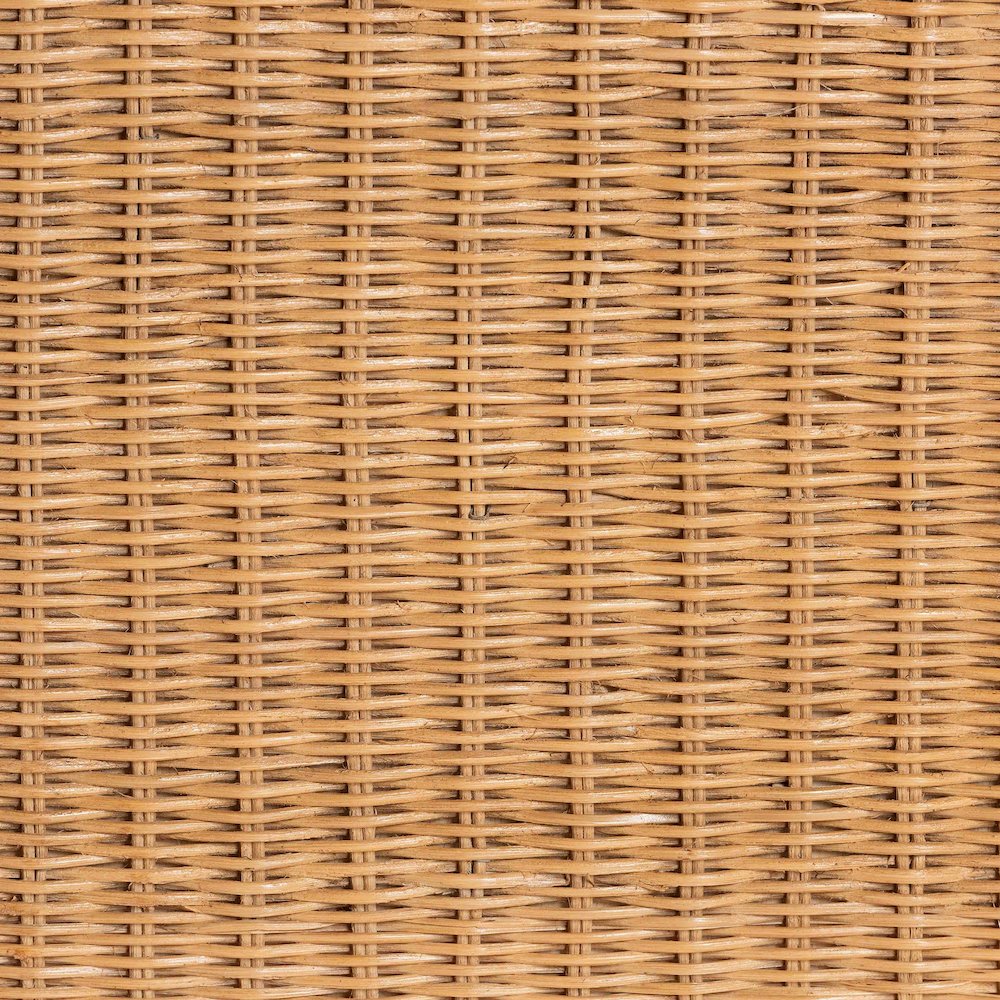 Palm Scallop Natural Rattan Ottoman