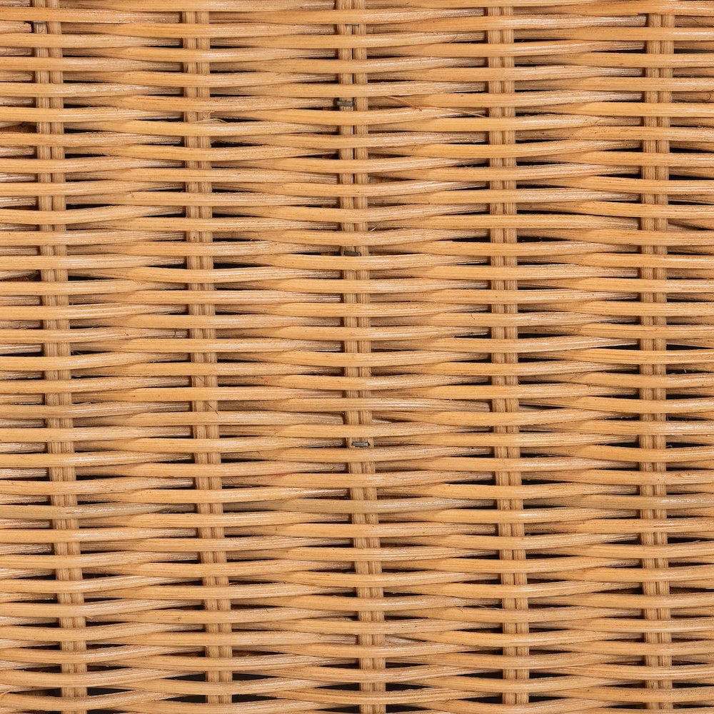 Natural Rattan Daybed - Handwoven Sofa Bed Frame with Scalloped Edge