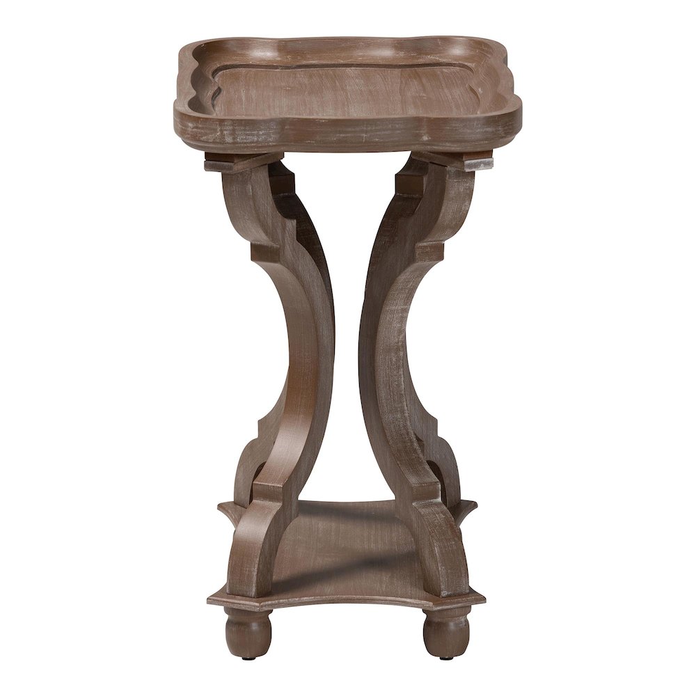 Yannick French Country Antique Brown Wood End Table