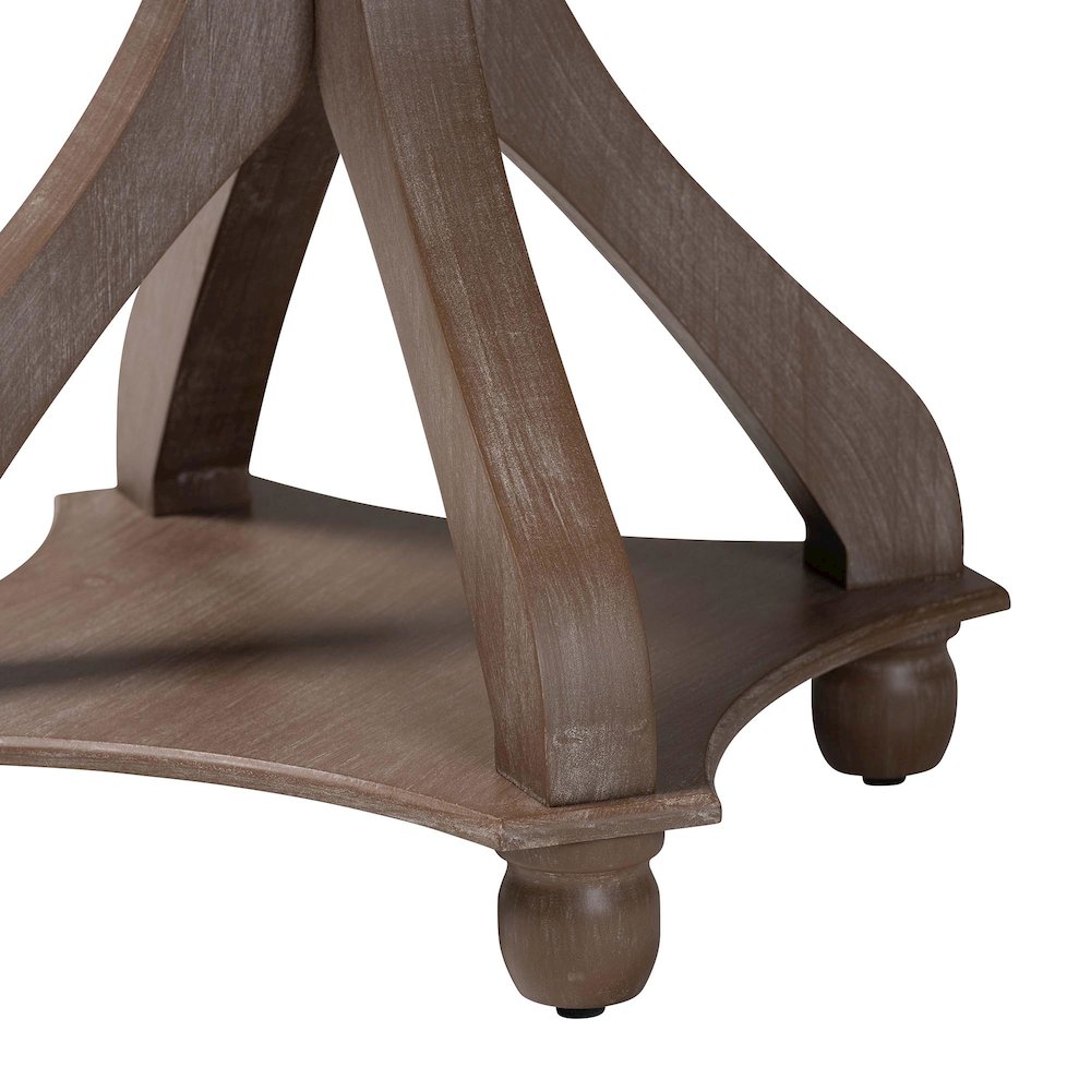 Westlyn French Country Antique Brown Wood End Table