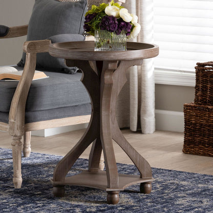 Westlyn French Country Antique Brown Wood End Table