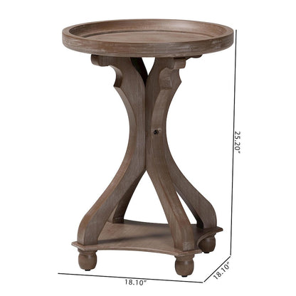 Westlyn French Country Antique Brown Wood End Table