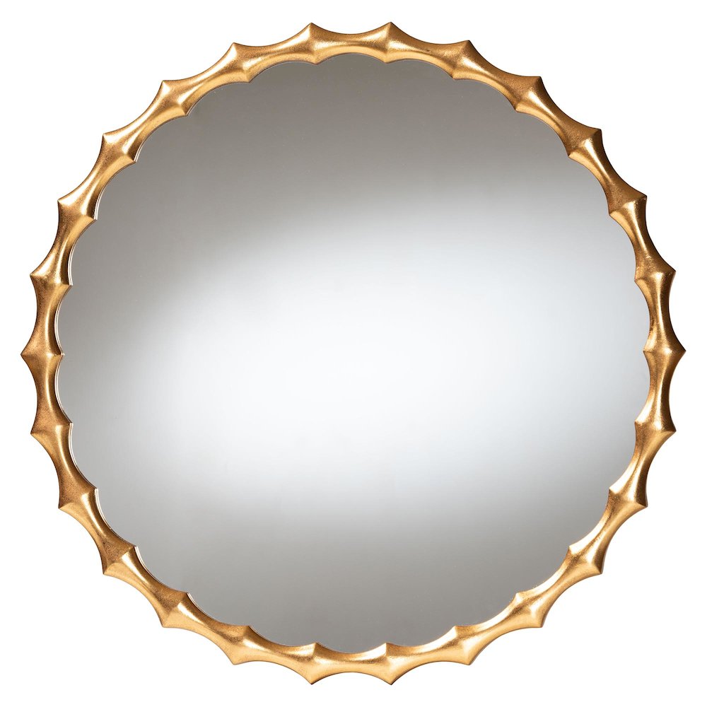 Everette Antique Goldleaf Bamboo-Border Accent Wall Mirror