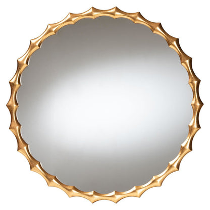 Everette Antique Goldleaf Bamboo-Border Accent Wall Mirror