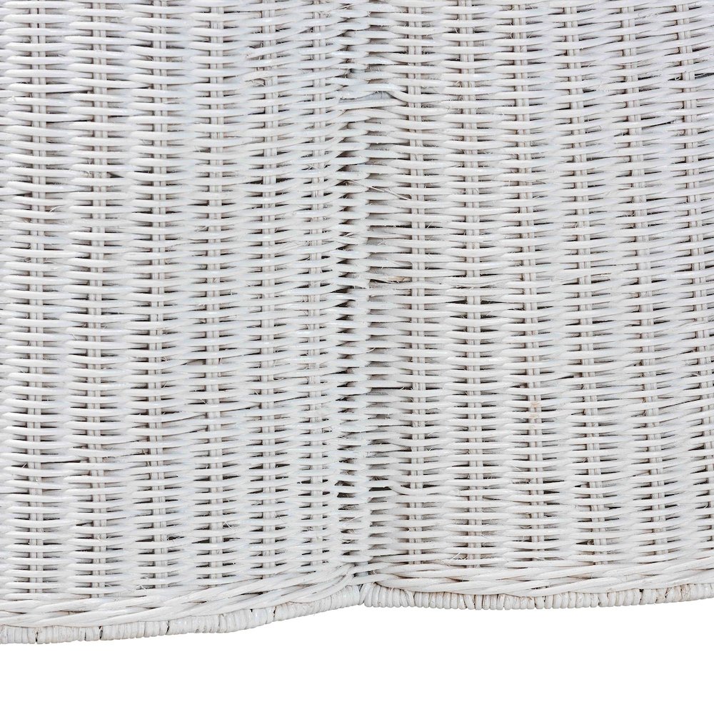Palm Scalloped Natural Rattan Coffee Table