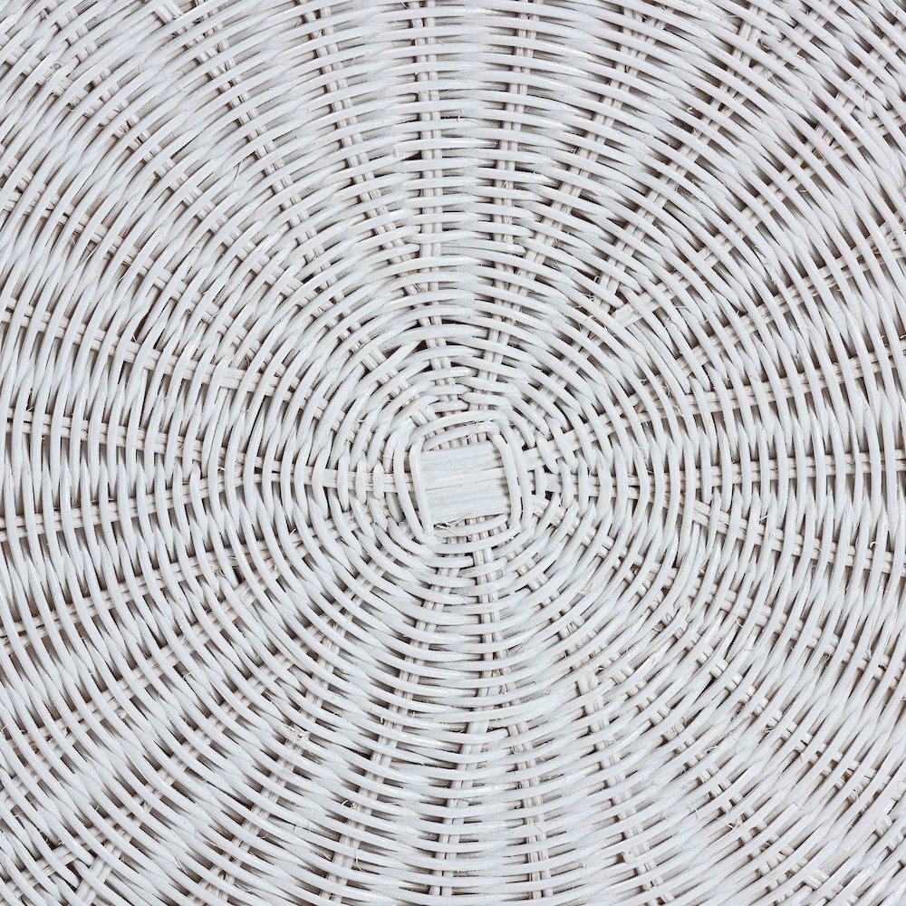Palm Scalloped Natural Rattan Coffee Table