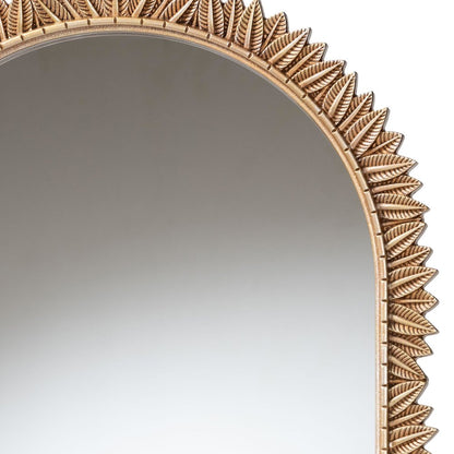 Baxton Studio Caitlin Antique Gold Finished Wood Arch Accent Wall Mirror