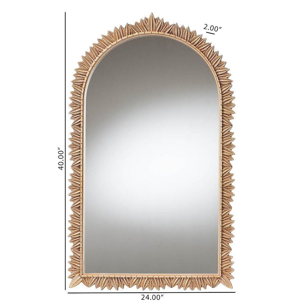 Baxton Studio Caitlin Antique Gold Finished Wood Arch Accent Wall Mirror
