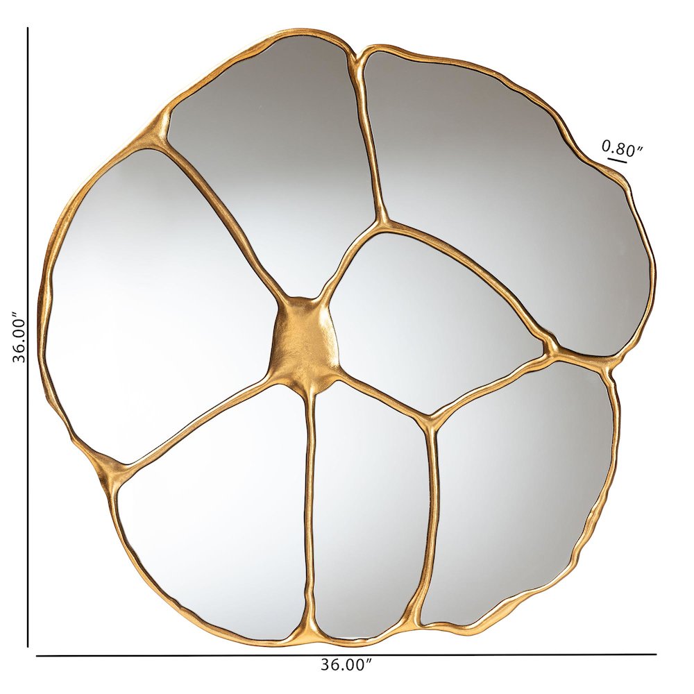 Novia Antique Goldleaf Flower Accent Wall Mirror