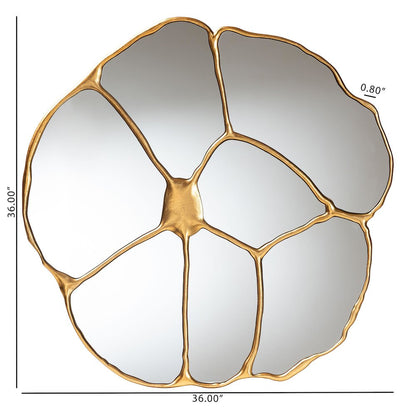 Novia Antique Goldleaf Flower Accent Wall Mirror