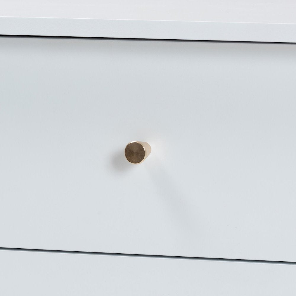 Lucera Mid-Century White 2-Drawer Bobbin Nightstand