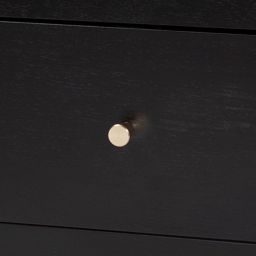 Lucera Mid-Century Black 2-Drawer Bobbin Nightstand