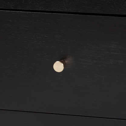Lucera Mid-Century Black 2-Drawer Bobbin Nightstand