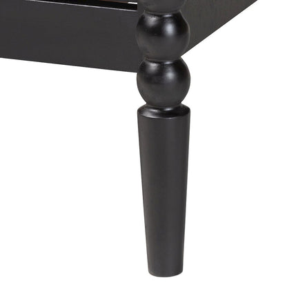 Lucera Mid-Century Black Bobbin Wood 4-Drawer Chest
