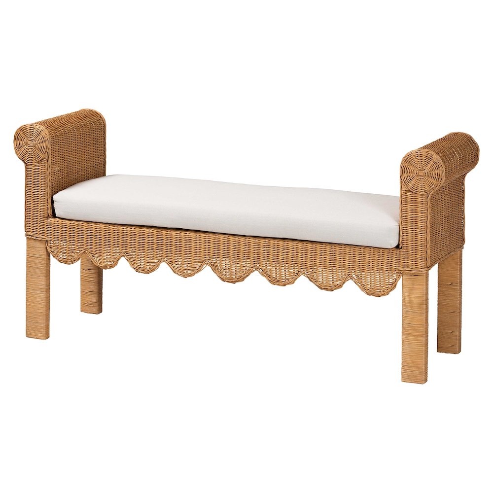 Reiko Handwoven Natural Rattan Bench
