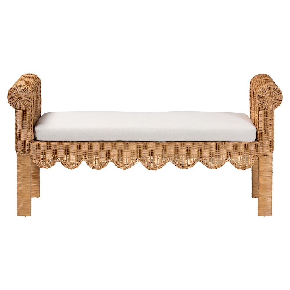 Reiko Handwoven Natural Rattan Bench