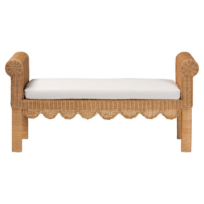 Reiko Handwoven Natural Rattan Bench