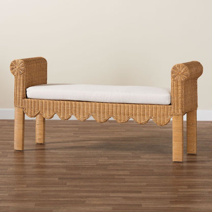 Reiko Handwoven Natural Rattan Bench