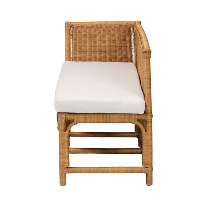 Seranay Bohemian Scallop Light Honey Rattan 2-Piece Dining Nook Set