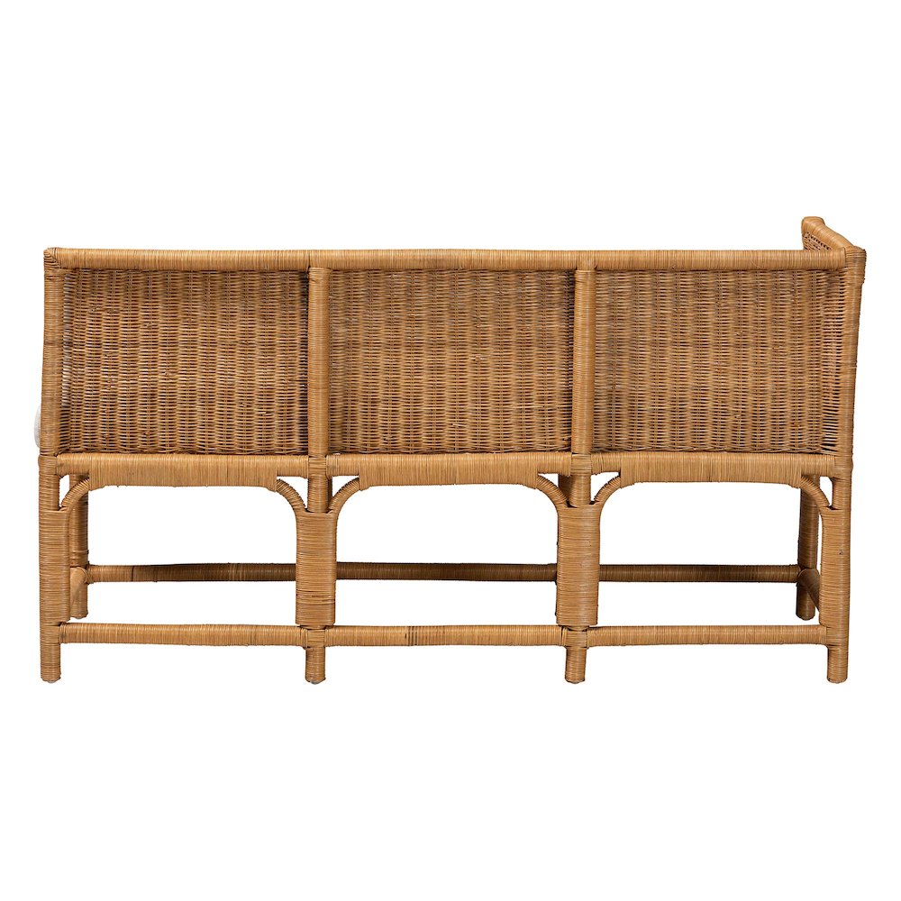 Seranay Bohemian Scallop Light Honey Rattan 2-Piece Dining Nook Set