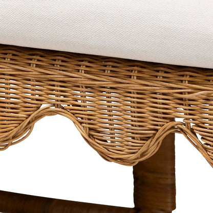 Seranay Bohemian Scallop Light Honey Rattan 2-Piece Dining Nook Set