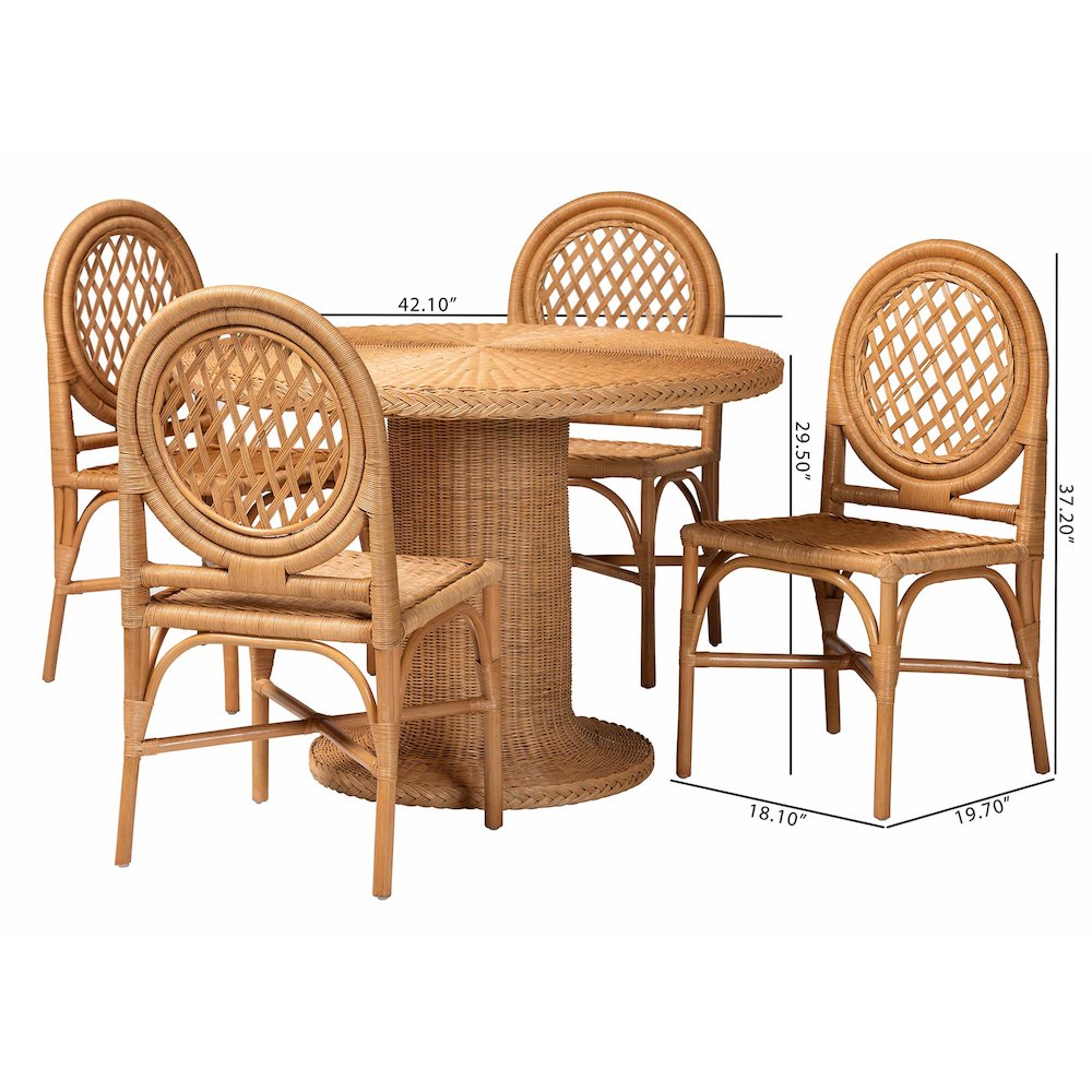 Winslow Natural Rattan Dining Set