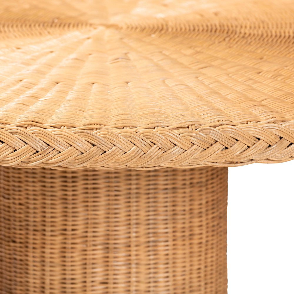 Farrow Bohemian Braided Light Honey Rattan Dining Table