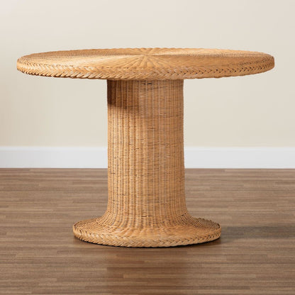 Farrow Bohemian Braided Light Honey Rattan Dining Table