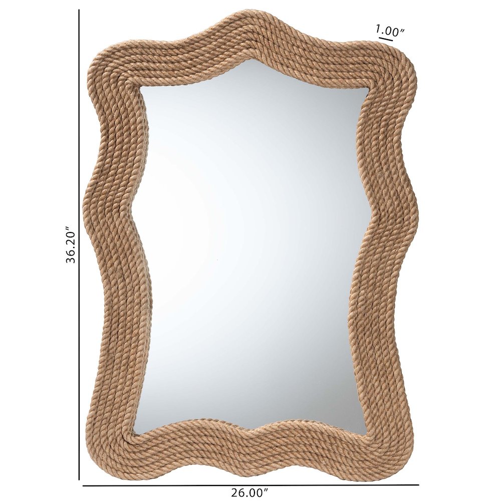 Quiana Coastal Woven Rope Accent Wall Mirror