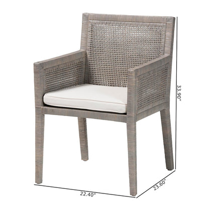 Karis Natural Rattan Dining Armchair