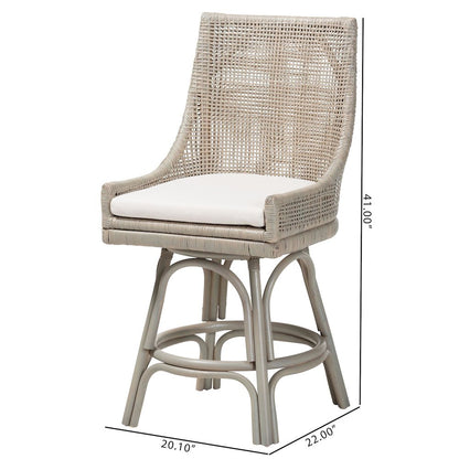 Bella Swivel Rattan Counter Stool