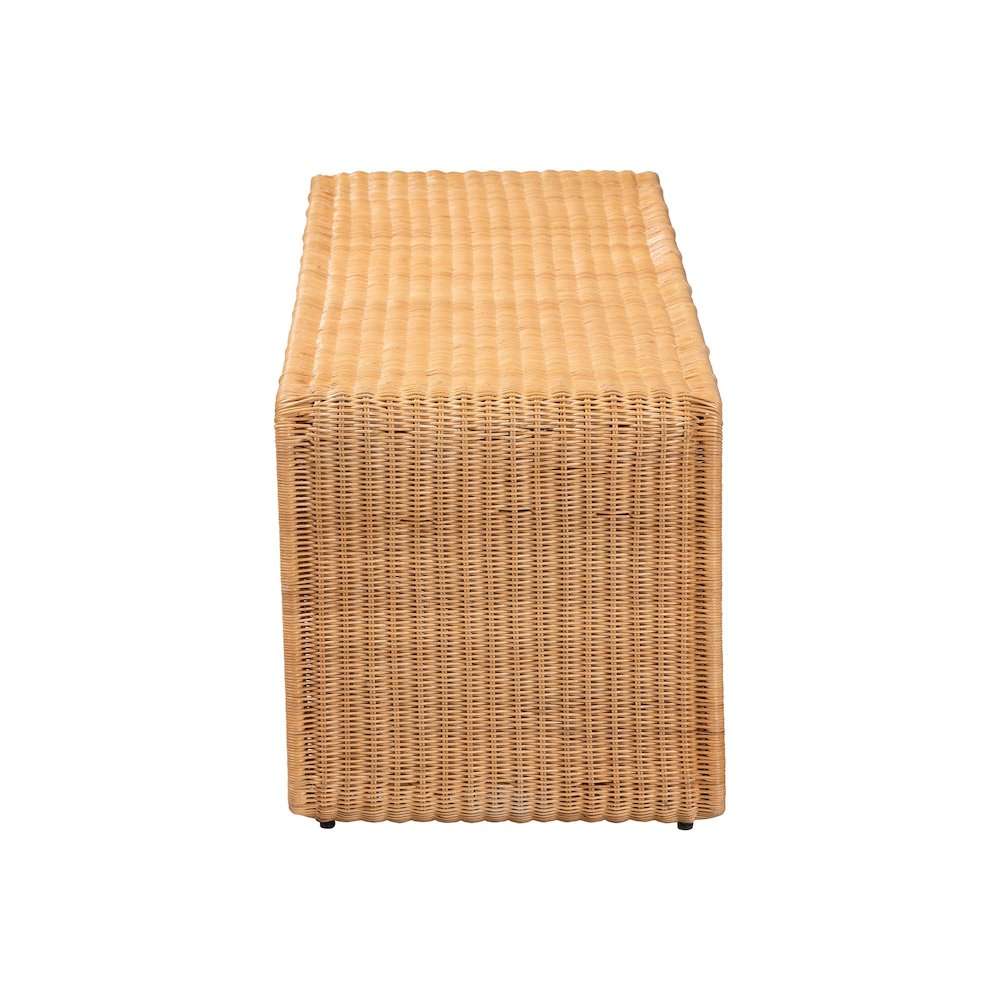 Nevada Bohemian Light Honey Rattan Accent Bench