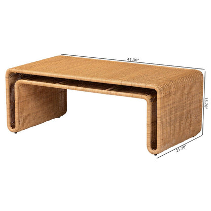 Nevada Bohemian Light Honey Rattan Coffee Table