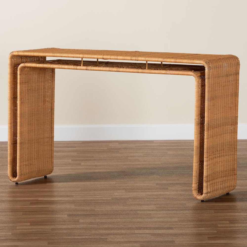Nevada Bohemian Light Honey Rattan Console Table