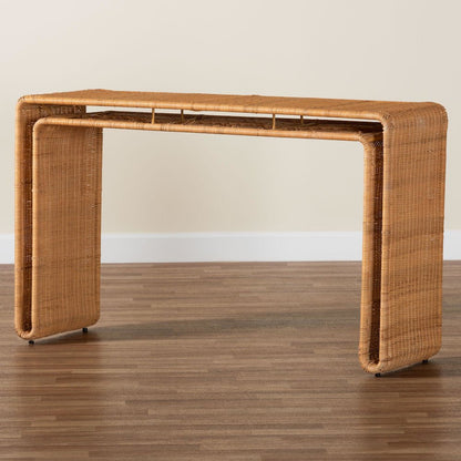 Nevada Bohemian Light Honey Rattan Console Table