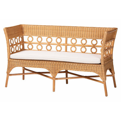 Monica Bohemian Light Honey Rattan 3-Piece Dining Nook Set