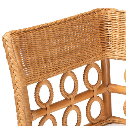 Monica Bohemian Light Honey Rattan 3-Piece Dining Nook Set