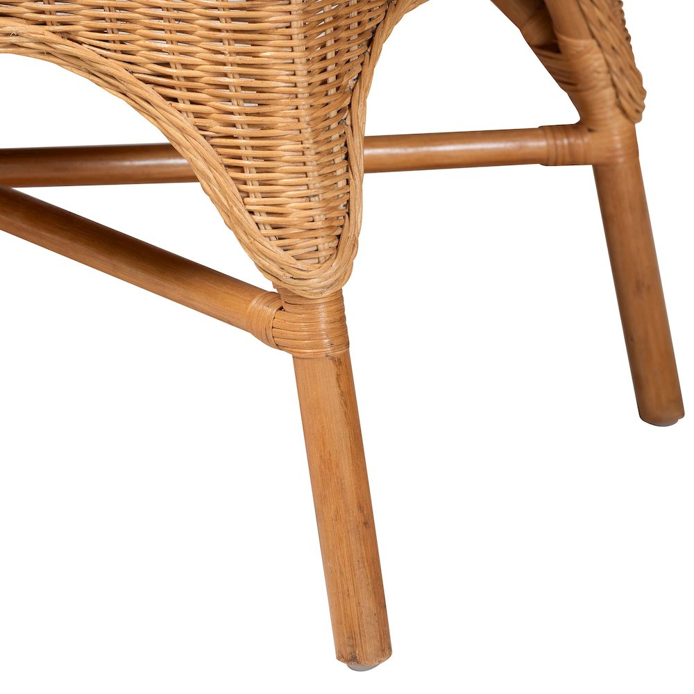 Monica Bohemian Light Honey Rattan 3-Piece Dining Nook Set