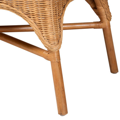 Monica Bohemian Light Honey Rattan 3-Piece Dining Nook Set
