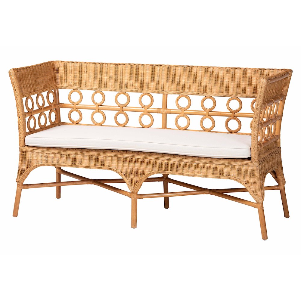 Matilde Bohemian Light Honey Rattan 3-Piece Dining Nook Set