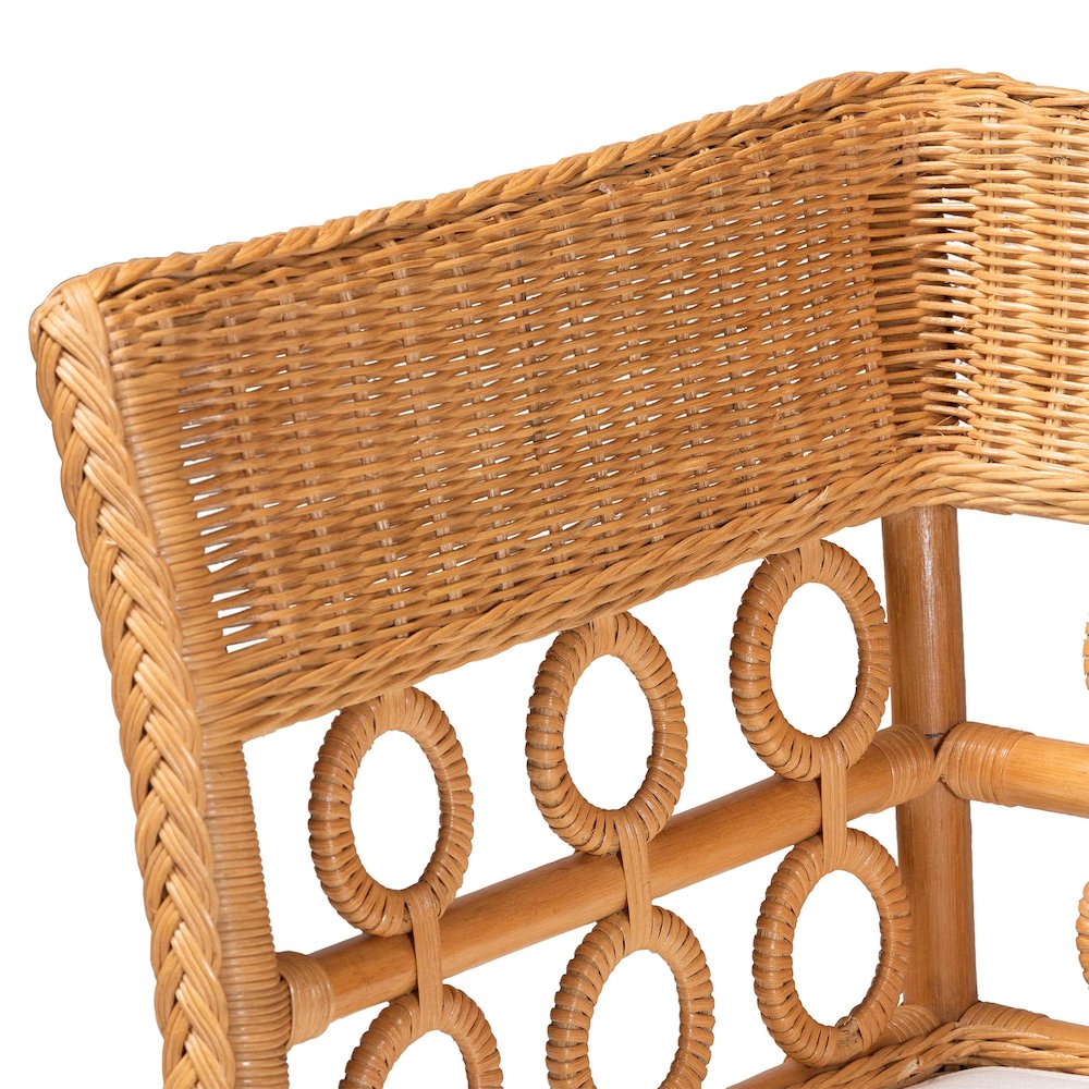 Matilde Bohemian Light Honey Rattan 3-Piece Dining Nook Set