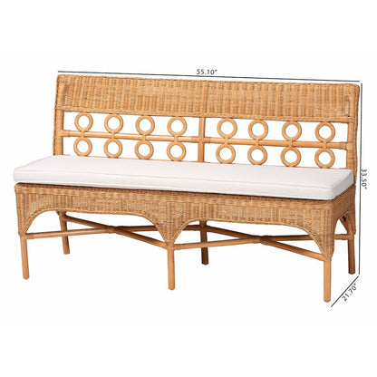 Oxford Bohemian Light Honey Rattan Dining Bench