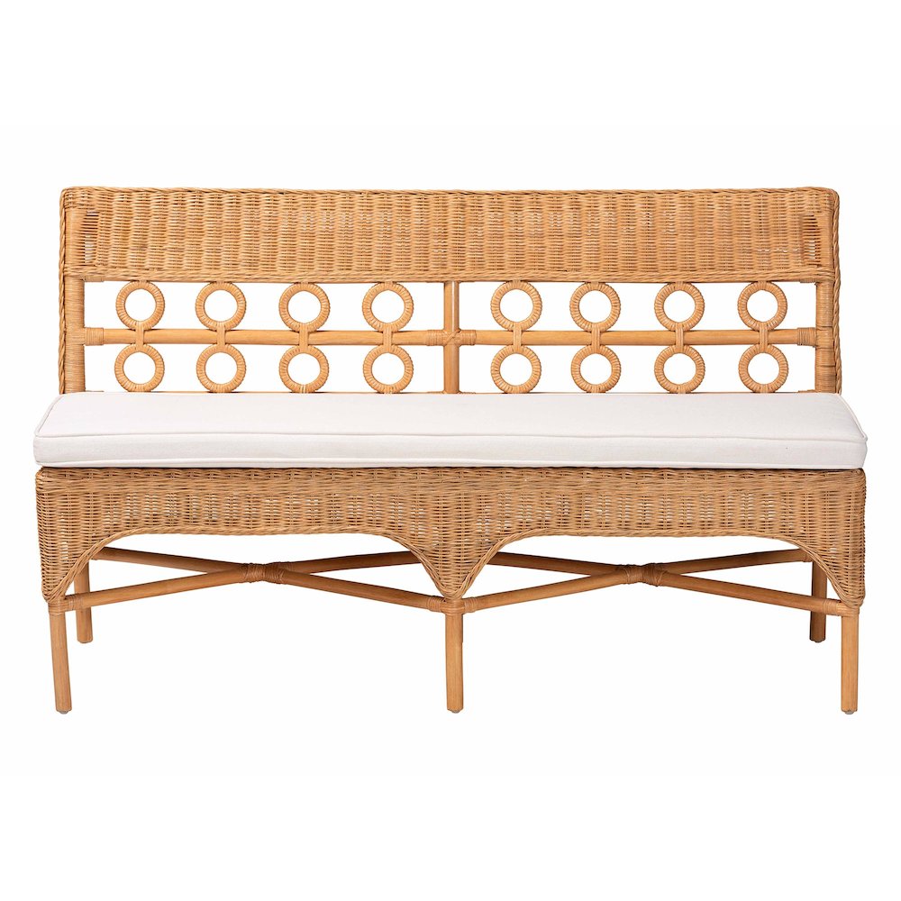 Oxford Bohemian Light Honey Rattan Dining Bench
