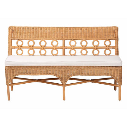 Oxford Bohemian Light Honey Rattan Dining Bench
