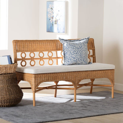 Oxford Bohemian Light Honey Rattan Dining Bench