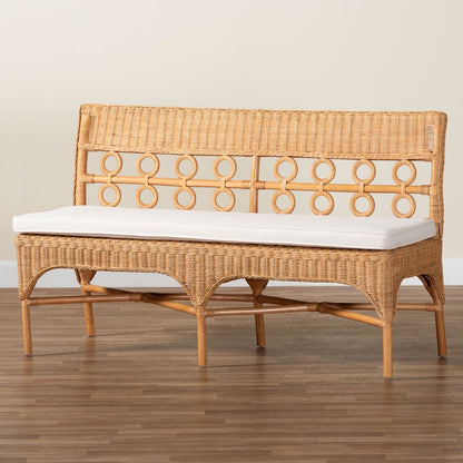 Oxford Bohemian Light Honey Rattan Dining Bench