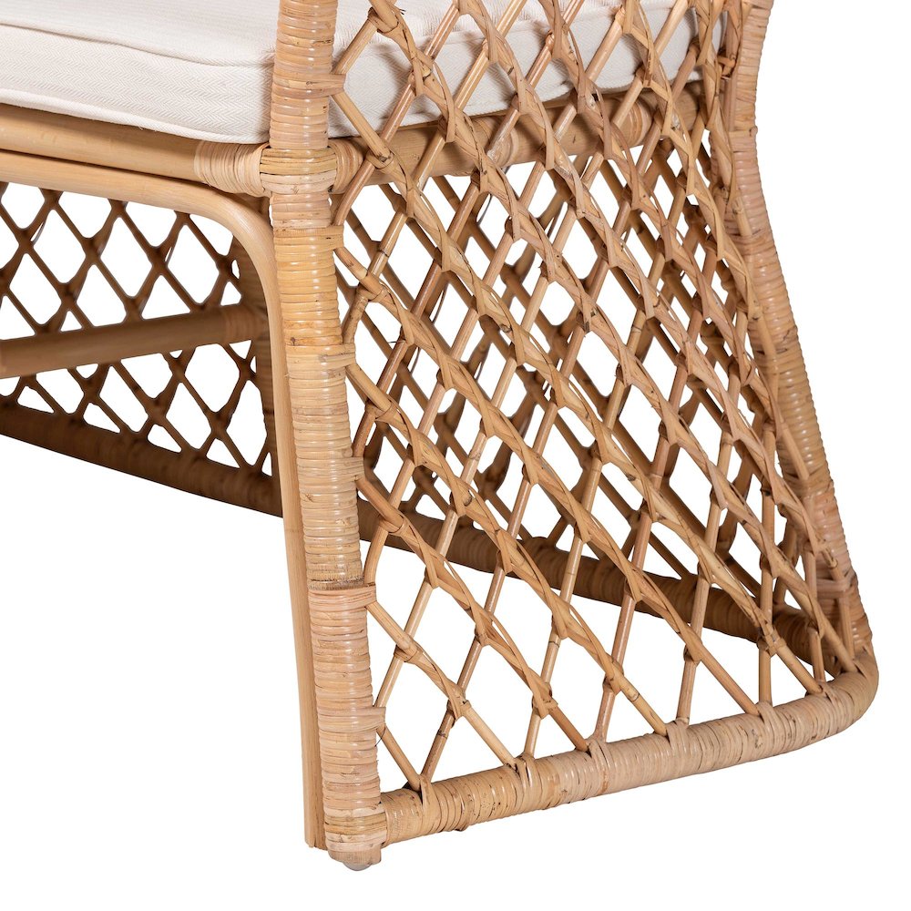 Ellard Bohemian Light Honey Rattan 3-Piece Dining Nook Set