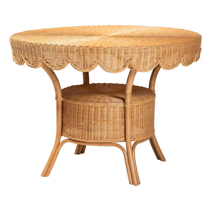 Frayne Bohemian Light Honey Rattan 3-Piece Dining Nook Set