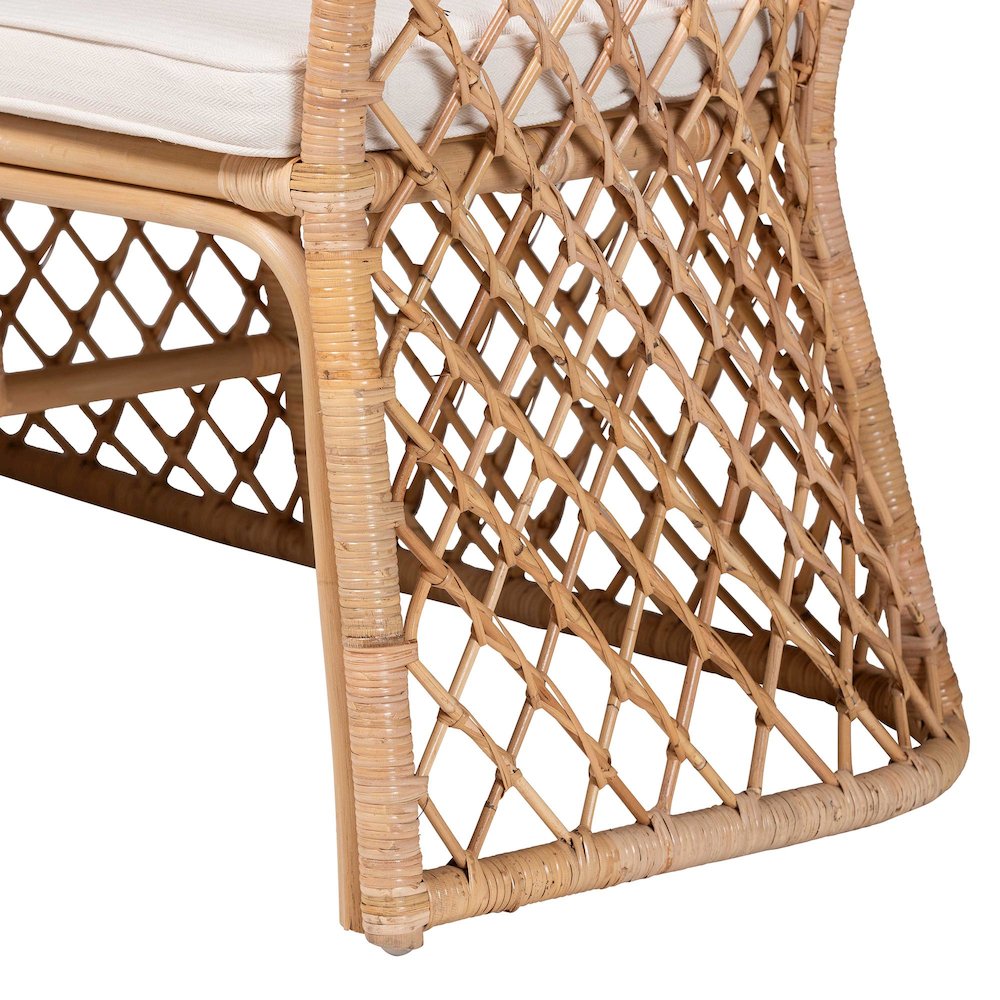 Frayne Bohemian Light Honey Rattan 3-Piece Dining Nook Set